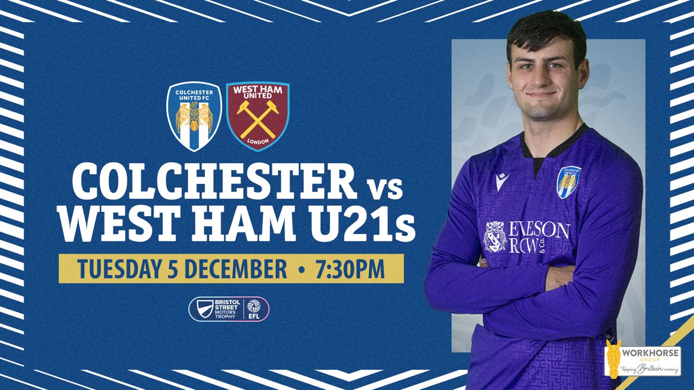 Date and time confirmed for U21s visit to Colchester United
