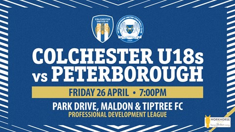 U18s Take On Peterborough United At Maldon & Tiptree on Friday Night